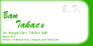 ban takacs business card